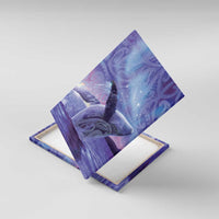 New Zealand Matariki Humpback Whale Canvas Wall Art Paikea Maori New Year Purple Galaxy LT14 With Frame Purple - Polynesian Pride