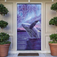New Zealand Matariki Humpback Whale Door Cover Paikea Maori New Year Purple Galaxy LT14 Purple - Polynesian Pride