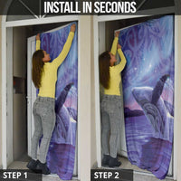 New Zealand Matariki Humpback Whale Door Cover Paikea Maori New Year Purple Galaxy LT14 - Polynesian Pride