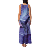 New Zealand Matariki Humpback Whale Family Matching Tank Maxi Dress and Hawaiian Shirt Paikea Maori New Year Purple Galaxy LT14 - Polynesian Pride