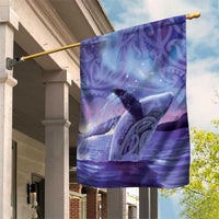 New Zealand Matariki Humpback Whale Garden Flag Paikea Maori New Year Purple Galaxy LT14 House Flag Purple - Polynesian Pride