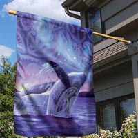 New Zealand Matariki Humpback Whale Garden Flag Paikea Maori New Year Purple Galaxy LT14 - Polynesian Pride