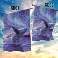 New Zealand Matariki Humpback Whale Garden Flag Paikea Maori New Year Purple Galaxy LT14 - Polynesian Pride