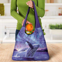 New Zealand Matariki Humpback Whale Grocery Bag Paikea Maori New Year Purple Galaxy LT14 - Polynesian Pride
