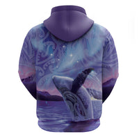 New Zealand Matariki Humpback Whale Hoodie Paikea Maori New Year Purple Galaxy LT14 - Polynesian Pride