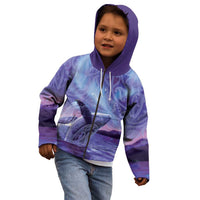 New Zealand Matariki Humpback Whale Kid Hoodie Paikea Maori New Year Purple Galaxy LT14 - Polynesian Pride