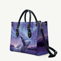 New Zealand Matariki Humpback Whale Leather Bag Paikea Maori New Year Purple Galaxy LT14 Purple - Polynesian Pride