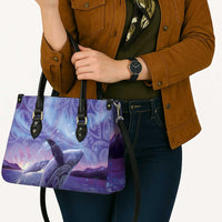 New Zealand Matariki Humpback Whale Leather Bag Paikea Maori New Year Purple Galaxy LT14 - Polynesian Pride