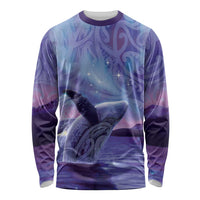 New Zealand Matariki Humpback Whale Long Sleeve Shirt Paikea Maori New Year Purple Galaxy LT14 Unisex Purple - Polynesian Pride