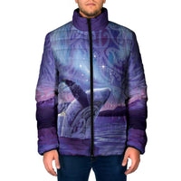 New Zealand Matariki Humpback Whale Padded Jacket Paikea Maori New Year Purple Galaxy LT14 Men Purple - Polynesian Pride