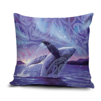 New Zealand Matariki Humpback Whale Pillow Cover Paikea Maori New Year Purple Galaxy LT14 Purple - Polynesian Pride