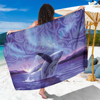 New Zealand Matariki Humpback Whale Sarong Paikea Maori New Year Purple Galaxy LT14 One Size 44 x 66 inches Purple - Polynesian Pride