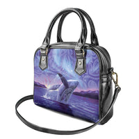 New Zealand Matariki Humpback Whale Shoulder Handbag Paikea Maori New Year Purple Galaxy LT14 - Polynesian Pride