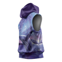 New Zealand Matariki Humpback Whale Sleeveless Hoodie Paikea Maori New Year Purple Galaxy LT14 - Polynesian Pride