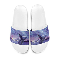 New Zealand Matariki Humpback Whale Slide Sandals Paikea Maori New Year Purple Galaxy LT14 Purple - Polynesian Pride