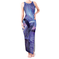 New Zealand Matariki Humpback Whale Tank Maxi Dress Paikea Maori New Year Purple Galaxy LT14 Women Purple - Polynesian Pride