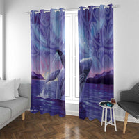 New Zealand Matariki Humpback Whale Window Curtain Paikea Maori New Year Purple Galaxy LT14 With Grommets Purple - Polynesian Pride