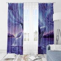 New Zealand Matariki Humpback Whale Window Curtain Paikea Maori New Year Purple Galaxy LT14 - Polynesian Pride