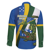 Solomon Islands Independence Day Family Matching Puletasi and Hawaiian Shirt Happy 7 July Crocodile Flag Style LT14 - Polynesian Pride