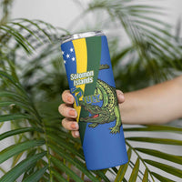 Solomon Islands Independence Day Skinny Tumbler Happy 7 July Crocodile Flag Style LT14 - Polynesian Pride