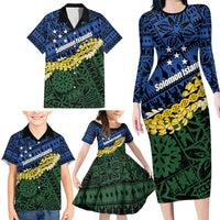 Halo Olaketa Solomon Islands Tapa Pattern Family Matching Long Sleeve Bodycon Dress and Hawaiian Shirt LT14 - Polynesian Pride