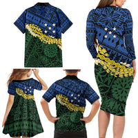 Halo Olaketa Solomon Islands Tapa Pattern Family Matching Long Sleeve Bodycon Dress and Hawaiian Shirt LT14 - Polynesian Pride