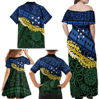 Halo Olaketa Solomon Islands Tapa Pattern Family Matching Off Shoulder Maxi Dress and Hawaiian Shirt LT14 - Polynesian Pride