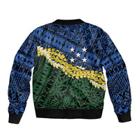 Halo Olaketa Solomon Islands Tapa Pattern Sleeve Zip Bomber Jacket