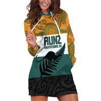 AUNZ Rugby Custom Hoodie Dress Australia Kangaroo New Zealand Silver Fern LT14 Yellow - Polynesian Pride
