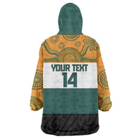AUNZ Rugby Custom Wearable Blanket Hoodie Australia Kangaroo New Zealand Silver Fern LT14 - Polynesian Pride