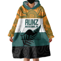AUNZ Rugby Custom Wearable Blanket Hoodie Australia Kangaroo New Zealand Silver Fern LT14 - Polynesian Pride