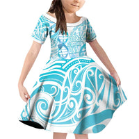 Personalised New Zealand Darts Family Matching Off Shoulder Short Dress and Hawaiian Shirt Aotearoa Maori Its In My DNA White LT14 Daughter's Dress White - Polynesian Pride