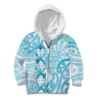 Personalised New Zealand Darts Kid Hoodie Aotearoa Maori Its In My DNA White LT14 Zip Hoodie White - Polynesian Pride