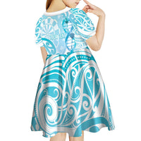 Personalised New Zealand Darts Kid Short Sleeve Dress Aotearoa Maori Its In My DNA White LT14 - Polynesian Pride
