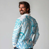 Personalised New Zealand Darts Long Sleeve Polo Shirt Aotearoa Maori Its In My DNA White LT14 - Polynesian Pride