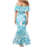 Personalised New Zealand Darts Mermaid Dress Aotearoa Maori Its In My DNA White LT14 - Polynesian Pride