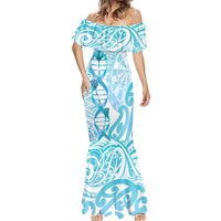 Personalised New Zealand Darts Mermaid Dress Aotearoa Maori Its In My DNA White LT14 - Polynesian Pride