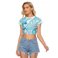 Personalised New Zealand Darts Raglan Cropped T Shirt Aotearoa Maori Its In My DNA White LT14 Female White - Polynesian Pride
