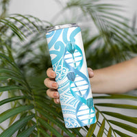 New Zealand Darts Skinny Tumbler Aotearoa Maori Its In My DNA White LT14 - Polynesian Pride