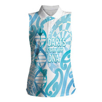 Personalised New Zealand Darts Women Sleeveless Polo Shirt Aotearoa Maori Its In My DNA White LT14 Female White - Polynesian Pride
