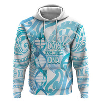 Personalised New Zealand Darts Zip Hoodie Aotearoa Maori Its In My DNA White LT14 Pullover Hoodie White - Polynesian Pride