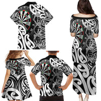 Personalised New Zealand Darts Family Matching Puletasi and Hawaiian Shirt Aotearoa Maori Its In My DNA Black LT14 - Polynesian Pride