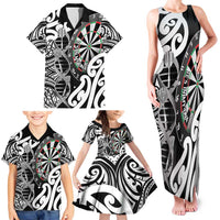 Personalised New Zealand Darts Family Matching Tank Maxi Dress and Hawaiian Shirt Aotearoa Maori Its In My DNA Black LT14 - Polynesian Pride