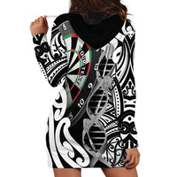 Personalised New Zealand Darts Hoodie Dress Aotearoa Maori Its In My DNA Black LT14 - Polynesian Pride