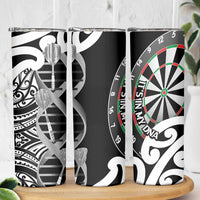 New Zealand Darts Skinny Tumbler Aotearoa Maori Its In My DNA Black LT14 - Polynesian Pride