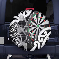 New Zealand Darts Spare Tire Cover Aotearoa Maori Its In My DNA Black LT14 No hole Black - Polynesian Pride