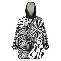 Personalised New Zealand Darts Wearable Blanket Hoodie Aotearoa Maori Its In My DNA Black LT14 One Size Black - Polynesian Pride