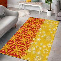 Kahili Quilt Hawaii Area Rug Tropical Flower Seamless Half Style