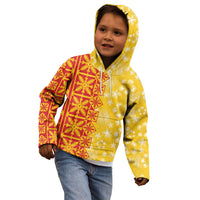 Kahili Quilt Hawaii Kid Hoodie Tropical Flower Seamless Half Style