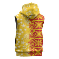 Kahili Quilt Hawaii Sleeveless Zip Hoodie Tropical Flower Seamless Half Style